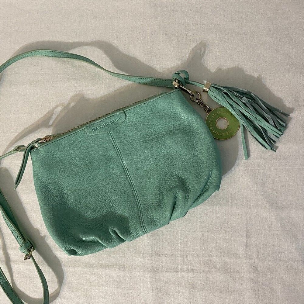 Isaac Mizrahi Genuine Leather Green Cross Body Purse